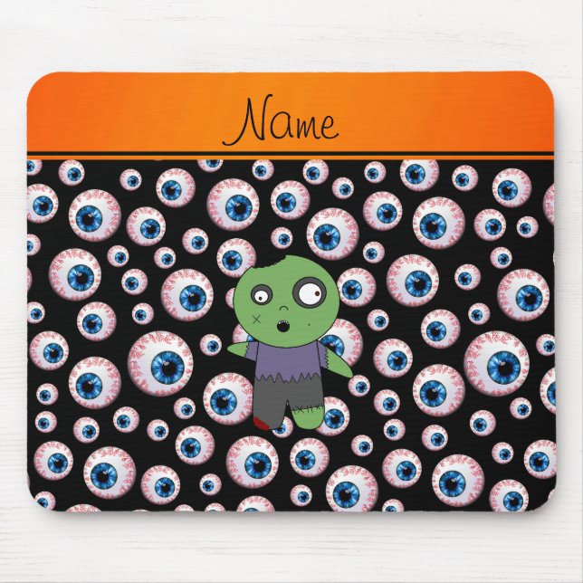 Personalised name black eyeballs zombie mouse pad (Front)