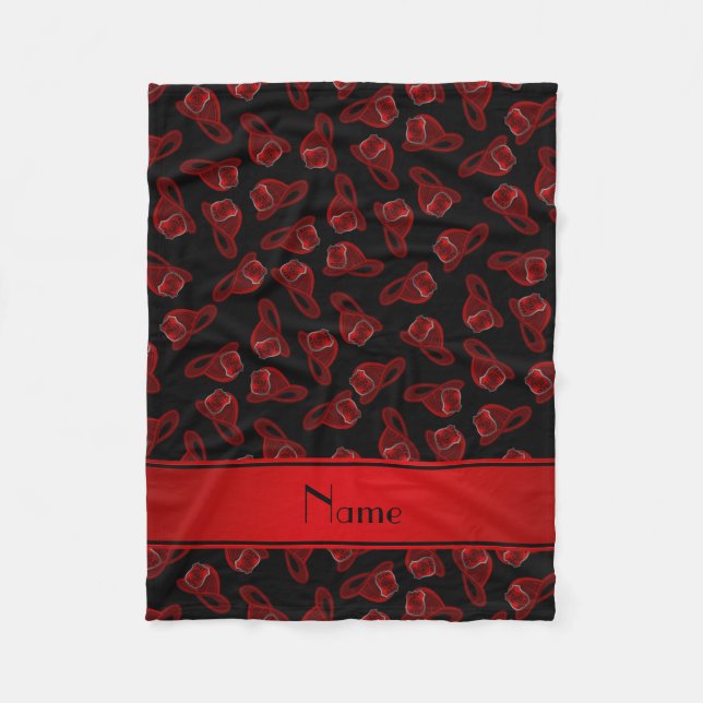 Personalised name black fire helmets fleece blanket (Front)