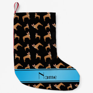 Personalised name black french bulldogs small christmas stocking