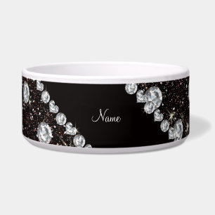 Personalised name black glitter diamonds