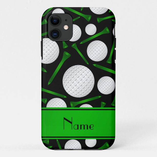 Personalised name black golf balls tees Case-Mate iPhone case (Back)