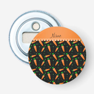 Personalised name black orange carrots bottle opener
