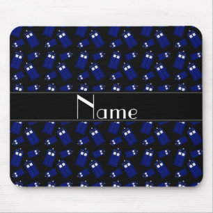 Personalised name black police box mouse pad