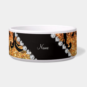 Personalised name black rainbow glitter damask