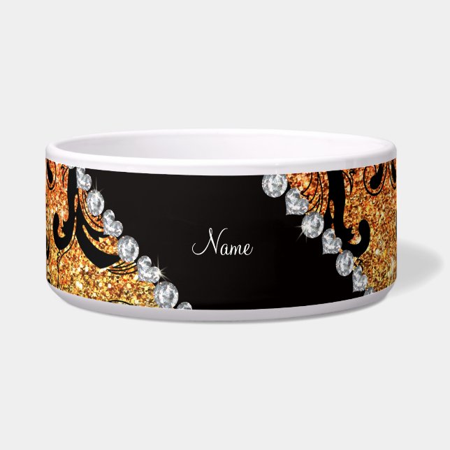 Personalised name black rainbow glitter damask (Front)