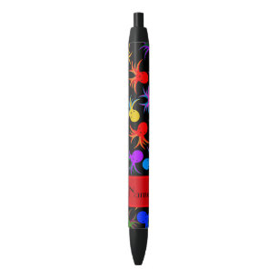 Personalised name black rainbow octopus ink pen