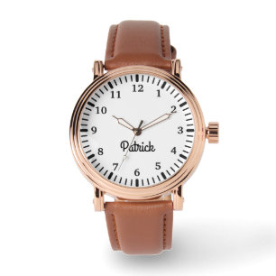 Personalised Name Black script Elegant Chic Modern Watch