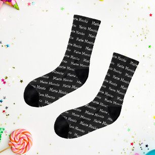 Personalised Name Black Socks