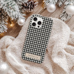 Personalised Name Black Vintage Gingham Plaid Chic iPhone 16 Case<br><div class="desc">Looking for a stylish design with a personal touch? This classic gingham pattern brings a fresh, clean look with a modern twist. The timeless black and white chequered design is sleek and simple, perfect for those who love minimalist styles. Add your name to the customisable nameplate for that extra bit...</div>