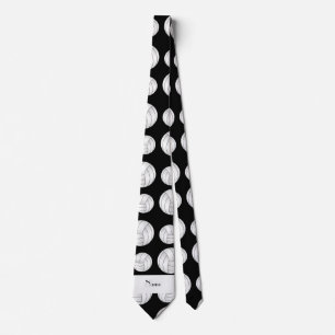 Personalised name black volleyball balls tie
