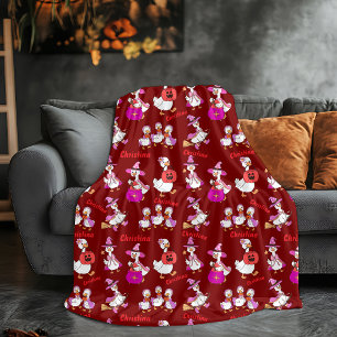 Personalised Name Blanket Cute Goose Halloween 