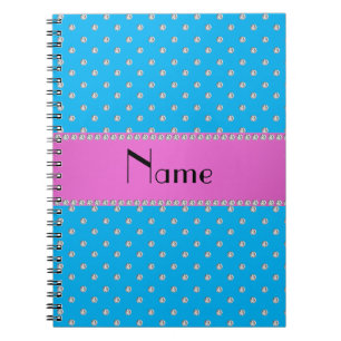 Personalised name blue diamonds notebook
