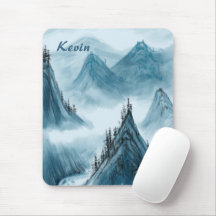 Personalised Name Blue White Mountain View