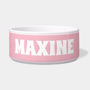 Personalised Name Blueish Teal and White Dog Bowl