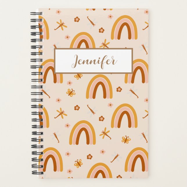 Personalised Name Boho Rainbow Planner (Front)