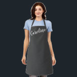 Personalised Name Bold Black Minimalist Modern Apron<br><div class="desc">Simple apron with modern and elegant personalised name design in black and white.</div>
