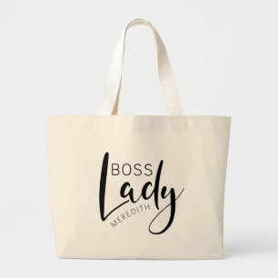 Personalised Name Boss Lady Logo Large Tote Bag
