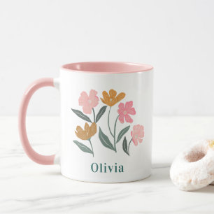 Personalised Name Botanical Illustrated Bridesmaid Mug