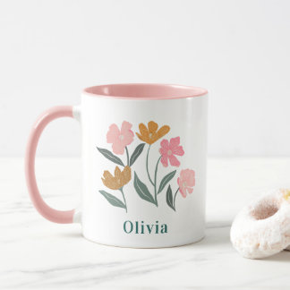 Personalised Name Botanical Illustrated Bridesmaid Mug