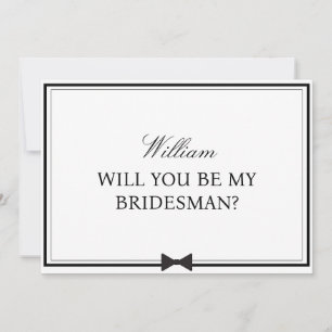 Personalised Name Bowtie Bridesman Proposal Card