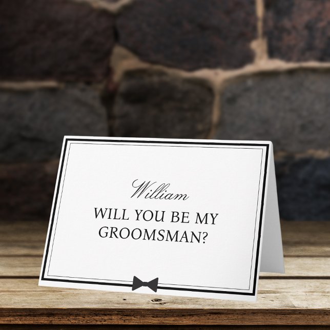 Personalised Name Bowtie Groomsman Proposal Card (Creator Uploaded)