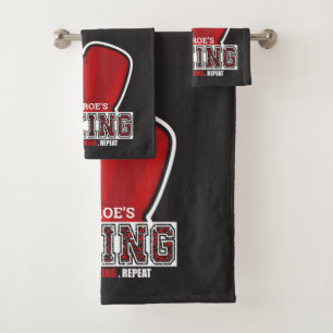 Personalised NAME Boxer Boxing Glove Prize Fighter Bath Towel Set