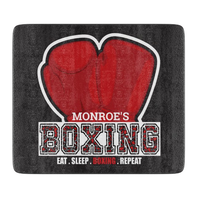 Personalised NAME Boxer Boxing Glove Prize Fighter Cutting Board (Front)