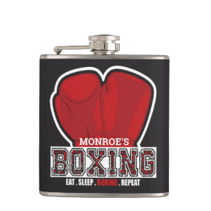 Personalised NAME Boxer Boxing Glove Prize Fighter Hip Flask