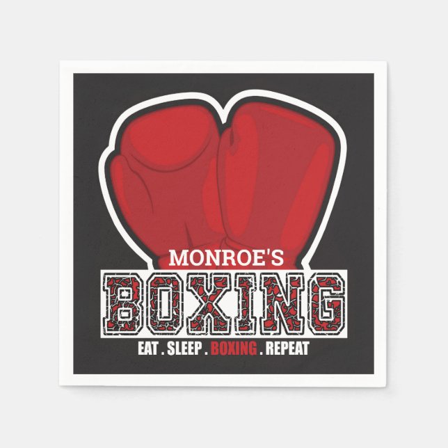 Personalised NAME Boxer Boxing Glove Prize Fighter Napkin (Front)