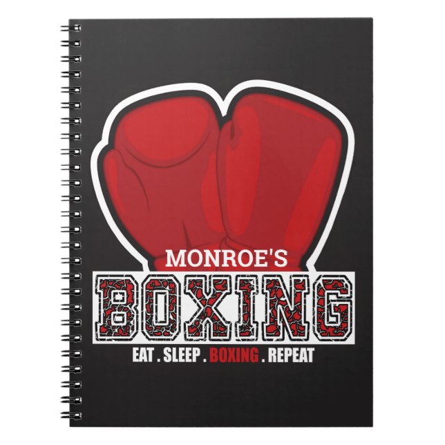 Personalised NAME Boxer Boxing Glove Prize Fighter Notebook (Front)