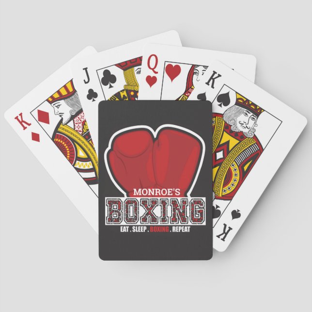 Personalised NAME Boxer Boxing Glove Prize Fighter Playing Cards (Back)