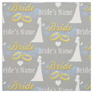 Personalised Name Bride Bridal Shower Wedding Fabric