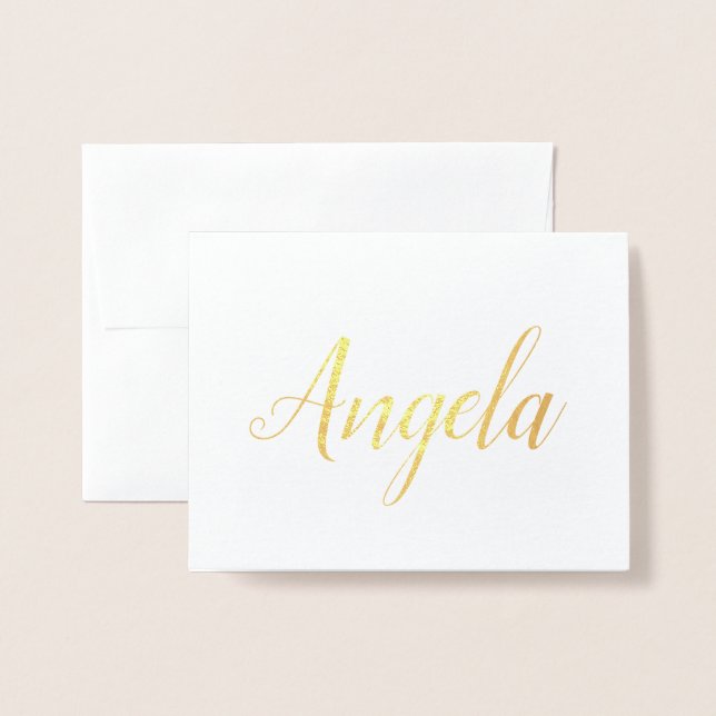 Personalised Name | Bridesmaid | Angela Foil Card (Front With Envelope)