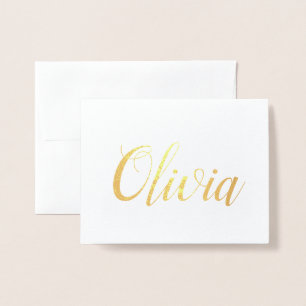 Personalised Name Bridesmaid Olivia Foil Card