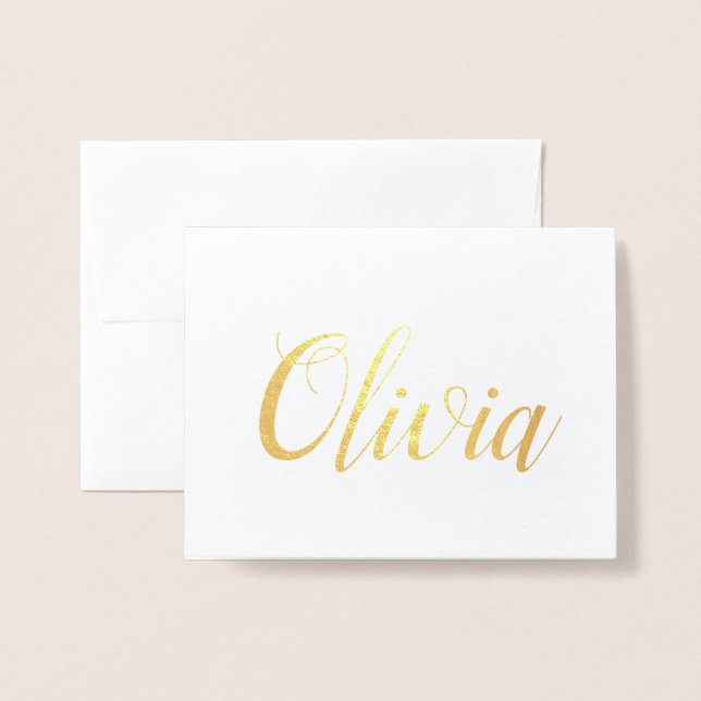 Personalised Name | Bridesmaid | Olivia Foil Card (Front With Envelope)