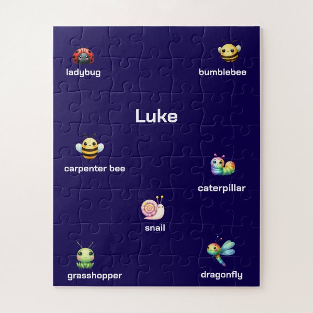 personalised name bug jigsaw puzzle (Vertical)