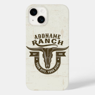 Personalised NAME Bull Steer Skull Western Ranch Case-Mate iPhone 14 Case