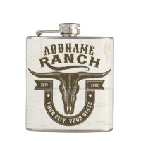 Personalised NAME Bull Steer Skull Western Ranch