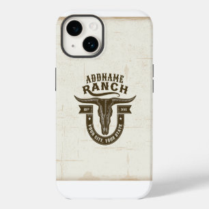 Personalised NAME Bull Steer Skull Western Ranch iPhone 14 Case