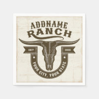 Personalised NAME Bull Steer Skull Western Ranch