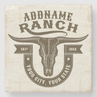 Personalised NAME Bull Steer Skull Western Ranch