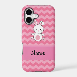 Personalised name bunny pink chevrons