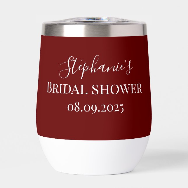 Personalised Name Burgundy Script Monogram (Front)