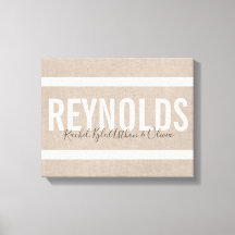 Personalised Name Burlap Canvas