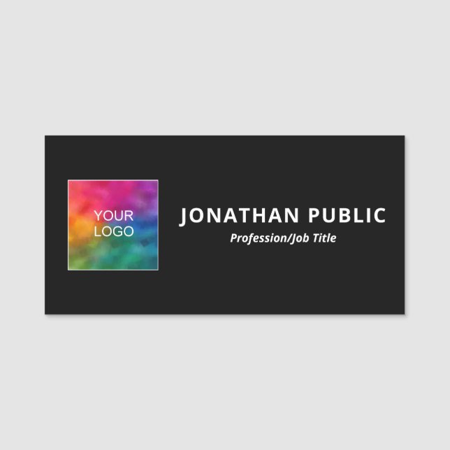 Personalised Name Business Company Logo Template Tag (Front)