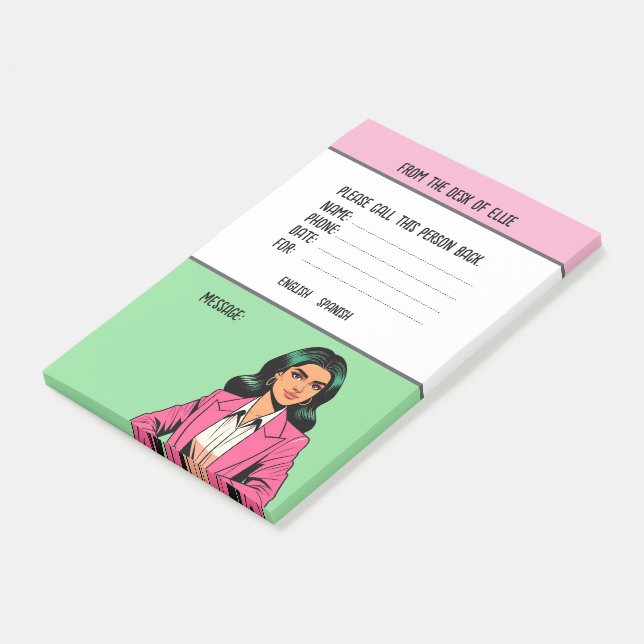 Personalised Name Business Phone Message Office Post-it Notes (Angled)