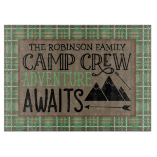 Personalised NAME Cabin Camping Adventure Cutting Board