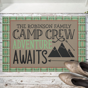 Personalised NAME Cabin Camping Adventure Doormat