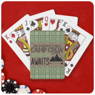 Personalised NAME Cabin Camping Adventure Playing Cards