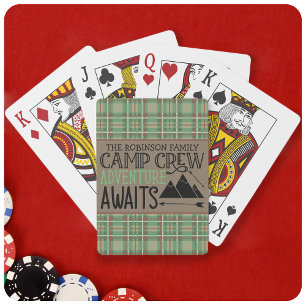 Personalised NAME Cabin Camping Adventure Playing Cards